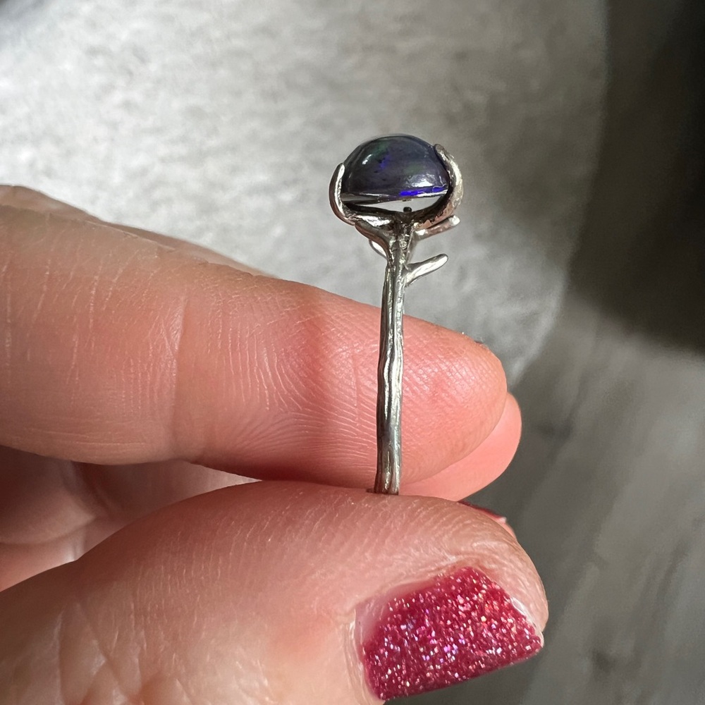 Dark Crystal Opal Sterling Silver Ring - Picture 6 of 6